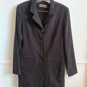 Amanda Smith Black Tailored Wool-Blend Blazer Dress